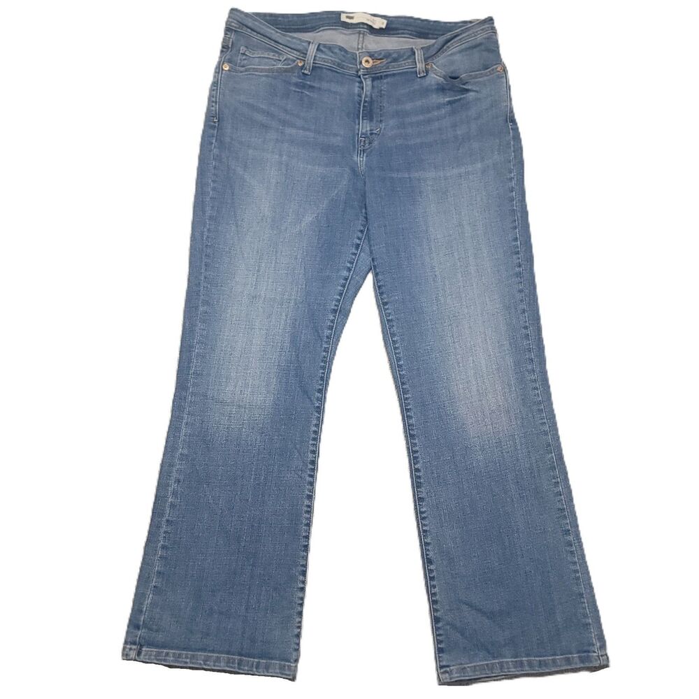 Levis 529 Curvy Bootcut Jeans Women’s Size 16 Stretch Mid Rise Blue Denim Pants